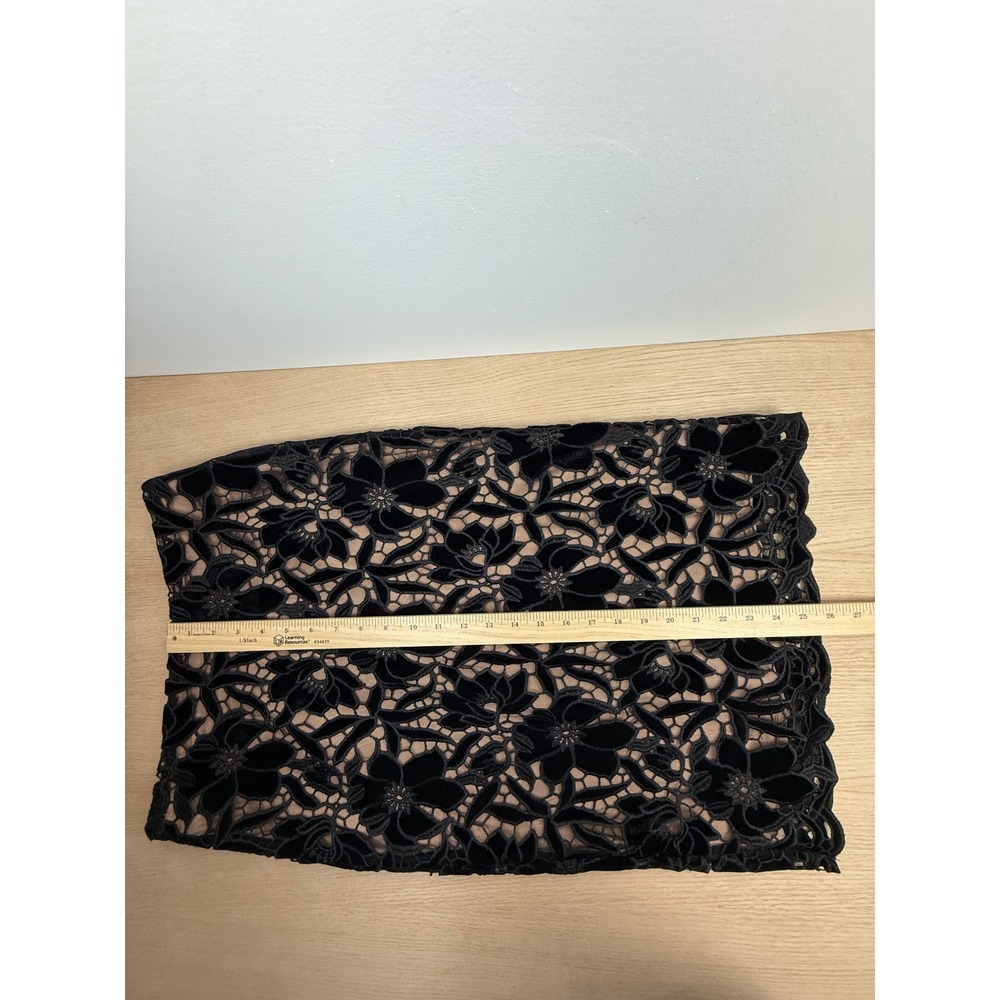White House Black Market Designer Black Lace Floral Pencil Skirt Size 2 NWT $150 - Picture 10 of 11